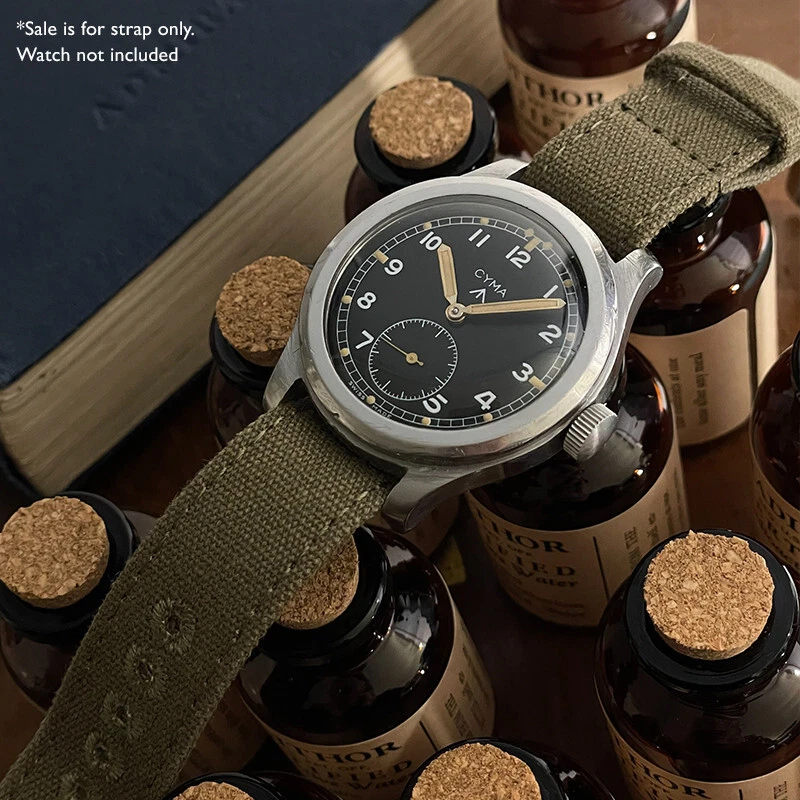 18mm Vintage Military Olive Drab Canvas Watch Strap OD#7 WWII - Image 2 of 2