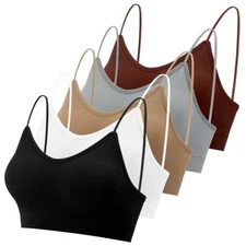 Womens Seamless Low Back Bralette Bra Solid Colors Stretchy Crop Top M-XL Hot