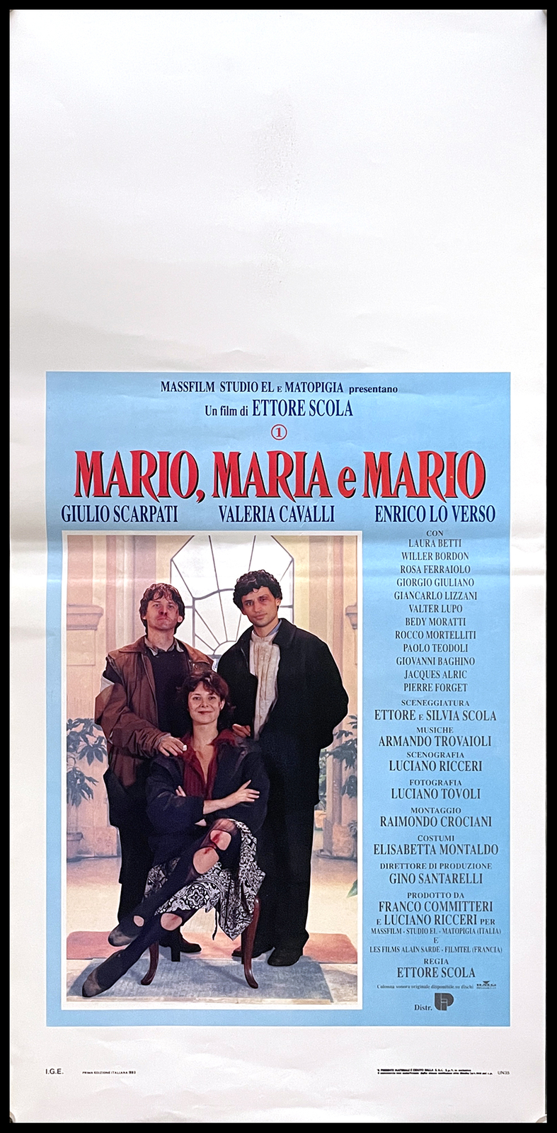 Locandina originale film Mario, Maria e Mario (1993) - Regia di Ettore Scola