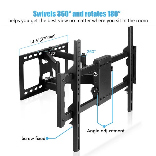 32 45 47 48 55 65 70 85" Fully Motion TV Wall Mount Dual Arm Bracket Hold 176lbs - Picture 5 of 12