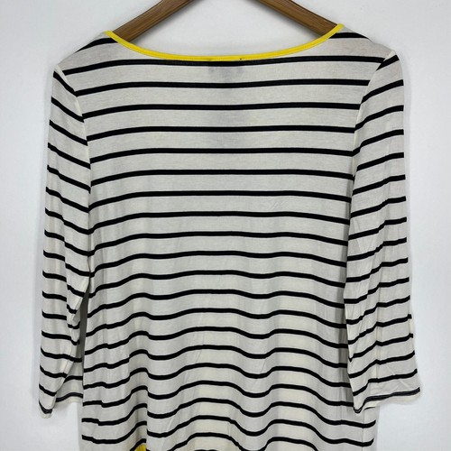 Jones New York Signature T-Shirt Women's S White Striped 3/4 Sleeve Raglan New - 第 7/10 張圖片