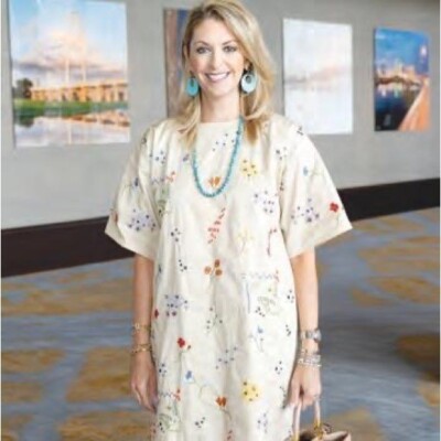 tory burch embroidered shift dress Priscilla Sleeveless Dress in Embroidery | Color - Nassau Navy Multi / 2 main image 0