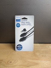 PHILIPS Toslink Fiber Optic Audio Cable with Mini Toslink Adapter 10ft
