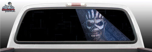 Iron Maiden Plane Skull Abstract Perf Rear Window Graphic Decal SUV Truck Car - Foto 1 di 2