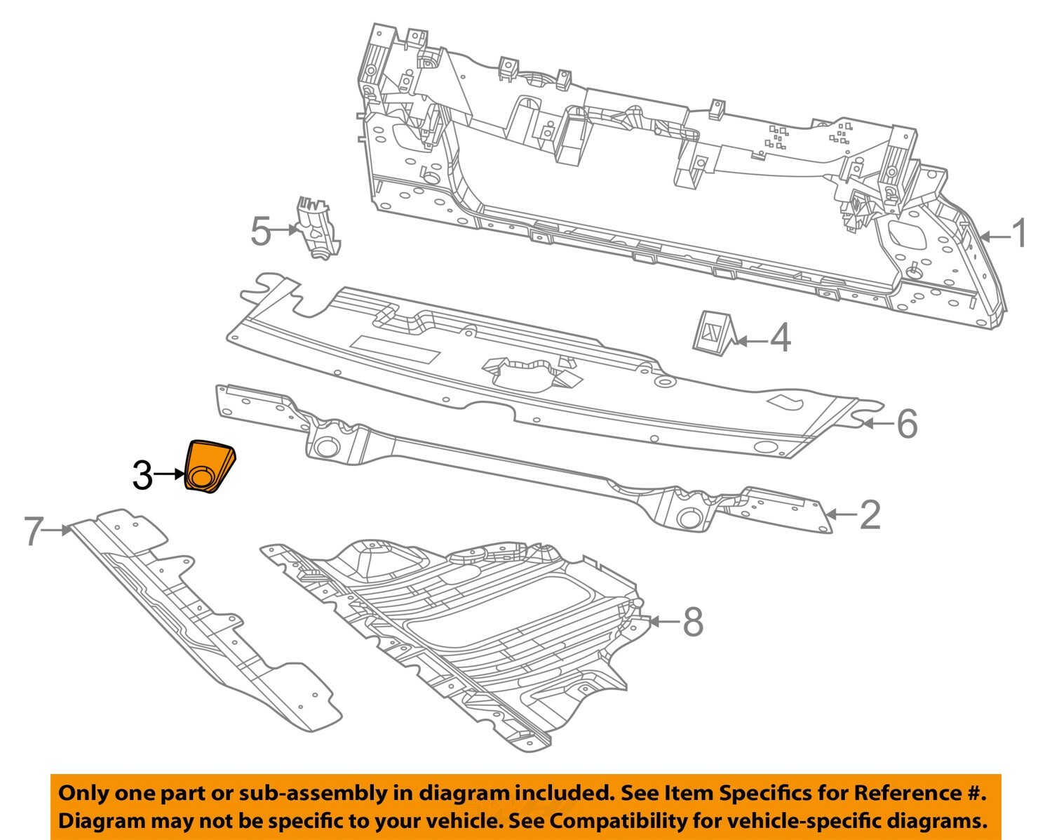 Chrysler OEM 17-22 Compass Radiator Support Bracket 68244416AA