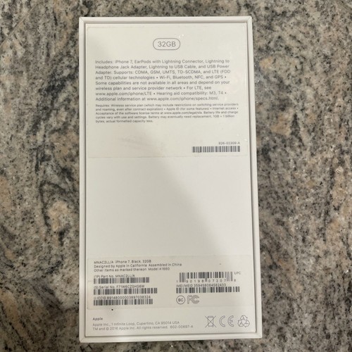 Genuine Retail Original Apple iPhone 7 32GB Black - EMPTY BOX ONLY - 第 2/3 張圖片