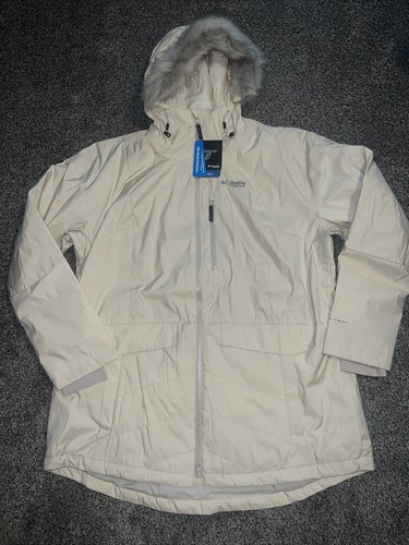 COLUMBIA Mount Bindo III Insulated Omni-tech Titanium Jacket Women Sz 1X Cream - Picture 2 of 15