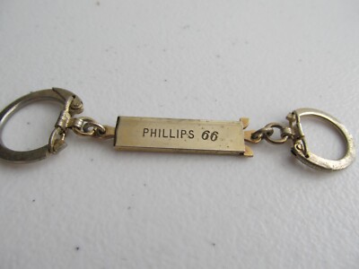 Vintage Double Ring Pull Apart End Key Chain Engraved Phillips 66