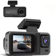 Image of Car Dashcam with Dual Lens 1080P+720P HD Night Vision, WDR, Optional 32GB Memory