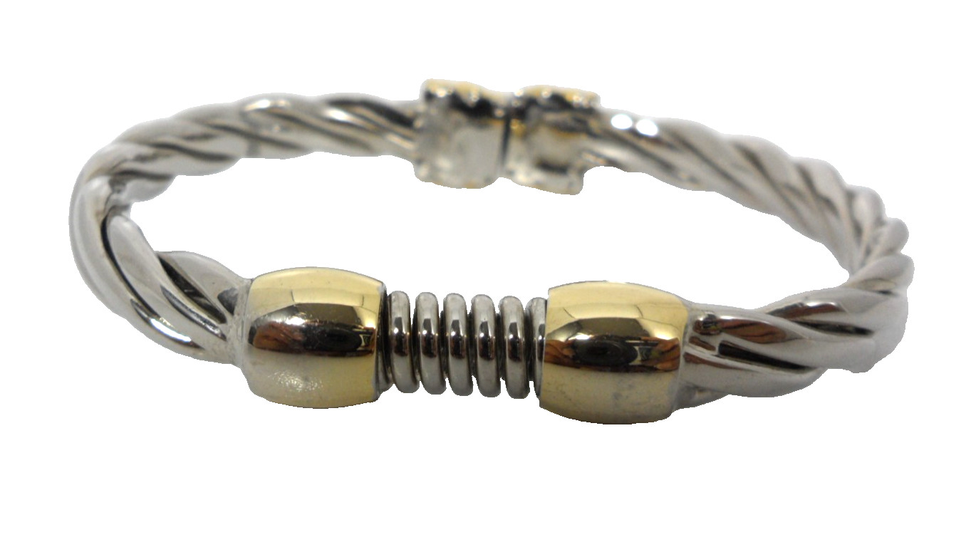 Celtic Torc Style Spring Hinged Bangle Bracelet T… - image 2