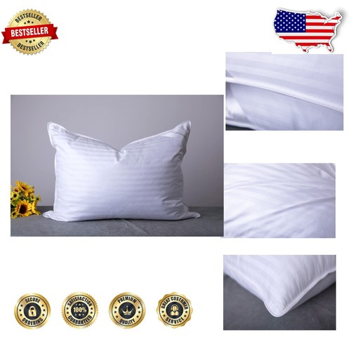 Standard Goose Down & Feather Pillow – 500 TC Cotton Cover, Multi-Position