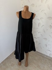 Shein Curve 2XL Black Smock Midi Dress Sleeveless Tiered Ruffle Plus Size