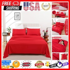 King Sheet Set - 4 Piece Bed Sheets for King Size Bed, Luxury Soft Breathable...