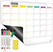 Dry Erase Calendar Kit- Magnetic Calendar for Refrigerator - Monthly Fridge Cale