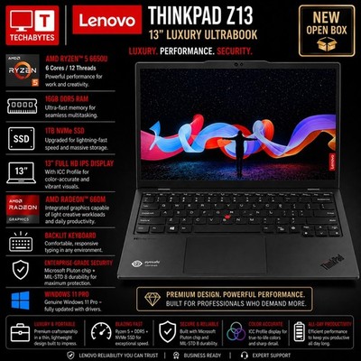 Lenovo ThinkPad Z13 13'' Luxus Laptop AMD Ryzen 5 16GB 1TB SSD 660M Neu Open Box