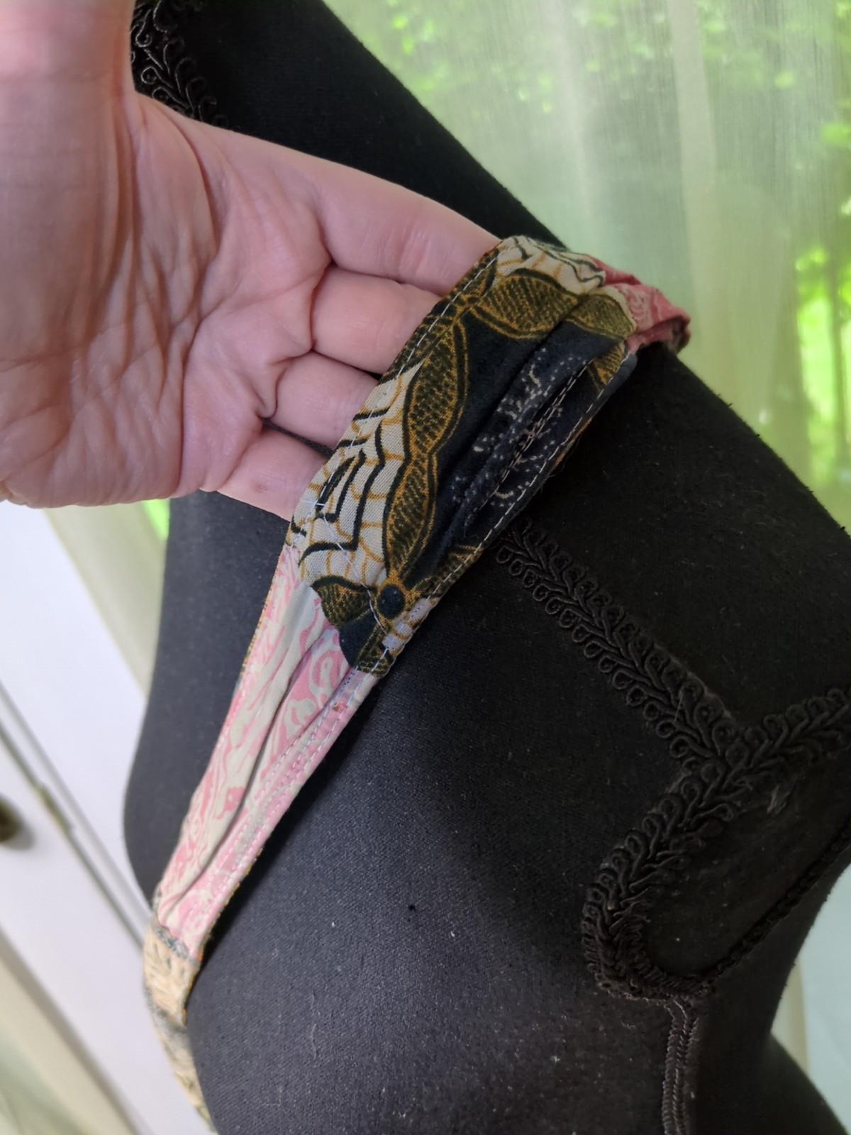 Boho Shoulder Bag Patch Work Toggle Closure 100% … - image 5