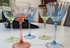 9 bunte Weingläser vintage, verschieden, gr�...