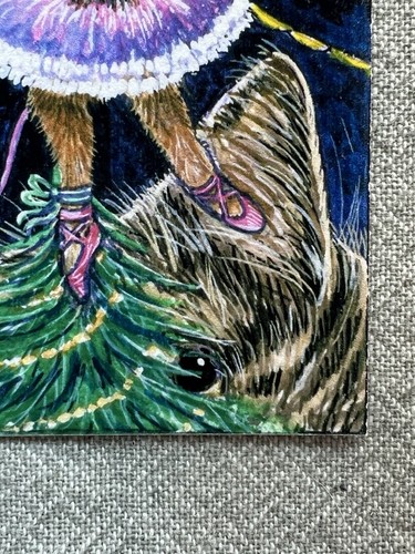 ACEO Cat Art PRINT Cat “Christmas Tree Fairy” Artist Anne Marsh 2007 1/50 - Picture 4 of 6