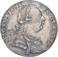 1787 Shilling - George III British Silver Coin - Nice