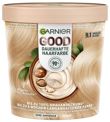 Garnier GOOD Dauerhafte Haarfarbe 9.1 Vanilla Blond, Permanente Coloration, Ohne