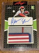 CHASE SHORES 2021 LEAF PERFECT GAME JERSEY PATCH AUTOGRAPH #15/19 LSU, ANGELS