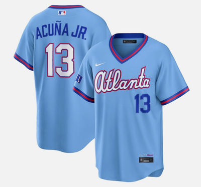 #ad #ad Men#x27;s Atlanta Braves Powder Blue 2026 City Connect Stadium Stitched FS14 $33.99