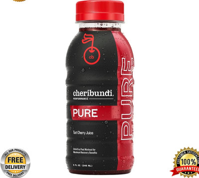 Cheribundi Pure 100% Tart Cherry Juice   Unsweetened   8 fl oz Bottles (12 Pack)