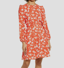 *815 Eliza J Floral Long Sleeve Crepe Knee Dress  Sz 10  $138