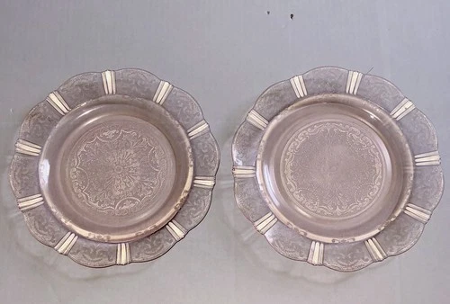 2 Pink American Sweetheart Depression Glass MacBeth-Evans