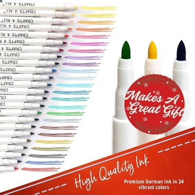 Fabric Pens for Clothes - Pack of 24 No Fade, Fabric Markers Permanent for Te...
