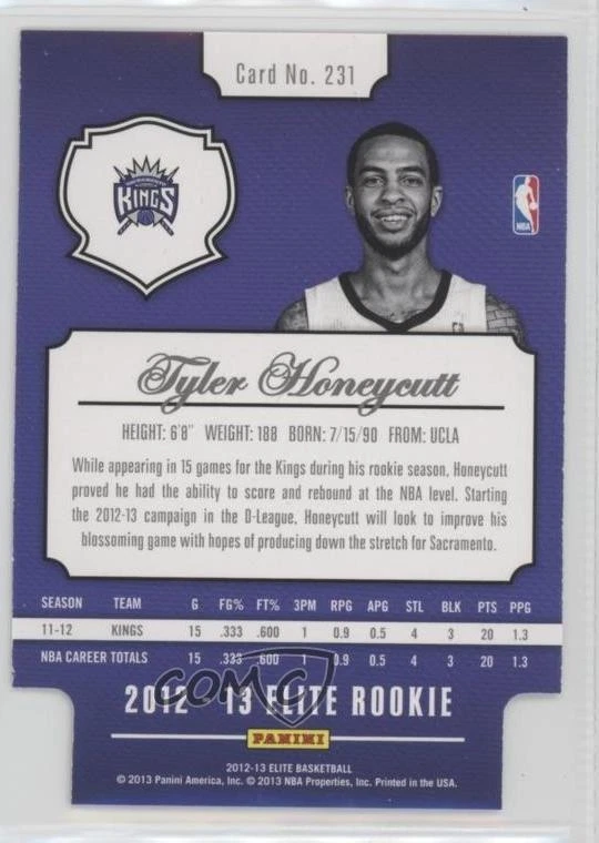 2012-13 Elite Elite Rookie Status Red Die-Cut /9 Tyler Honeycutt #231 Rookie RC - Image 2 of 2