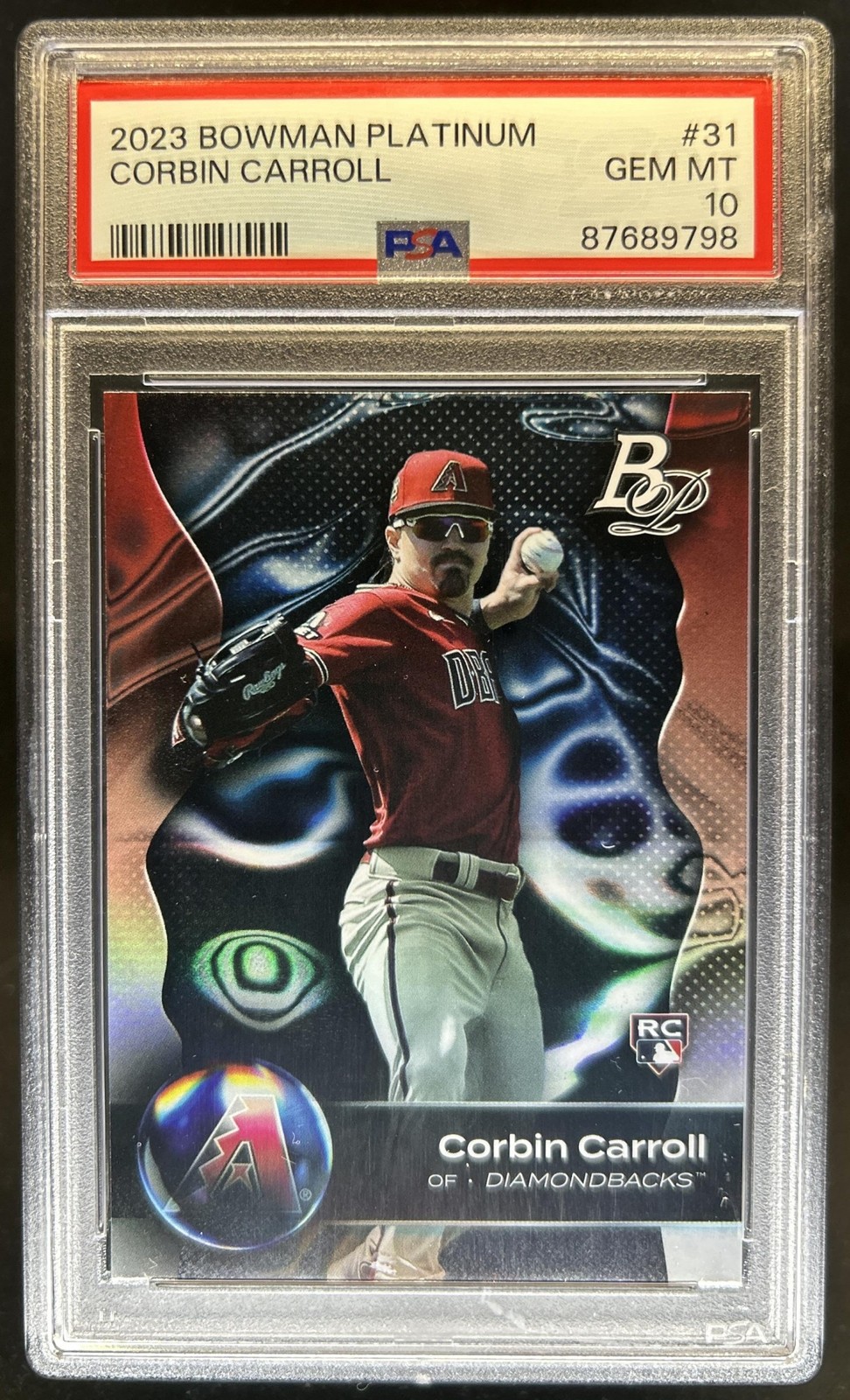 2023 Bowman Platinum Corbin Carroll Rookie RC #31 Diamondbacks PSA 10 GEM MINT