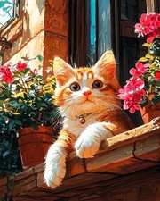 Cat Paint by Numbers Kit for Adults Cat Adult Paint-by-Number on Canvas, DI...