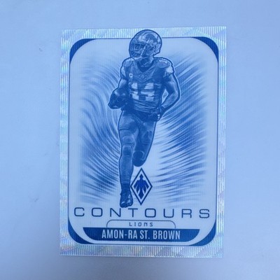 2025 Panini Phoenix Amon-Ra St. Brown Contours Silver Wave /299 #11 Lions