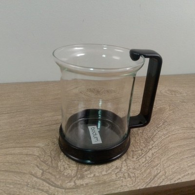 Vintage Bodum Brazil Teeglas Becher mit schwarzem Kunststoffgriff Made Switzerland