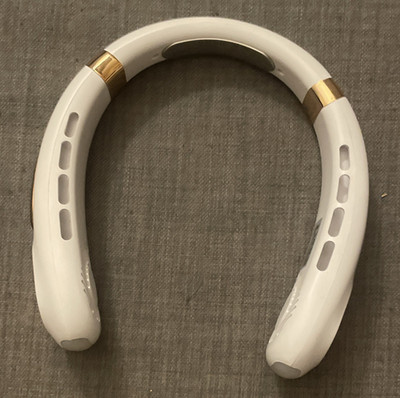 Nackenmassagegerät U-Form für Hals & Schulter, Handheld, Weiß/Gold, Kunststoff