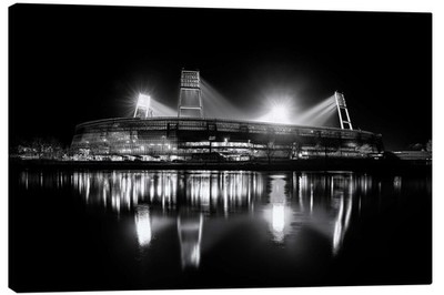 Leinwandbild Bremer Stadion schwarz/weiß - Tanja Arnold Photography