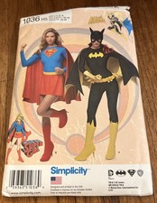 SIMPLICITY SEWING PATTERN SUPER GIRL AND BATGIRL 1036 SIZE 6-14 UNCUT