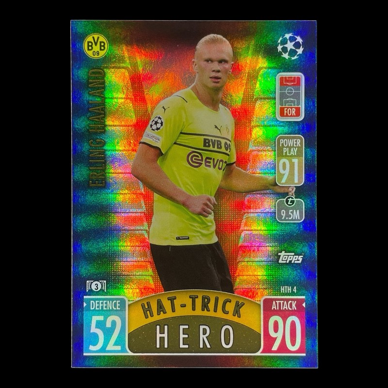 ERLING HAALAND BLACK GOLD HOLOFOIL 2021-22 Topps Hat-Trick Card - Norway