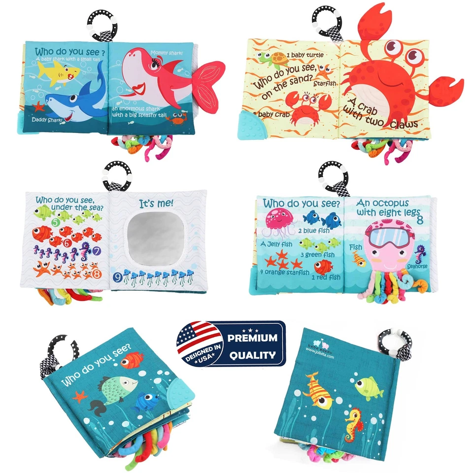 Peces Bebés Libros Juguetes, Tacto Feel Paño Arrugado Libros para Bebés, Bebé Bebé Bebé T... Foto 2 de 4