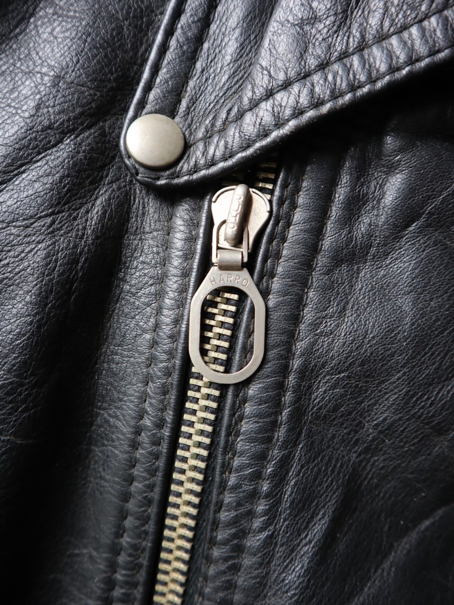 Vintage 70s Harro Leather Biker Jacket Size XS Made in Germany