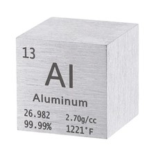 Aluminum Cube Pure Element 0.8x0.8x0.8" Al