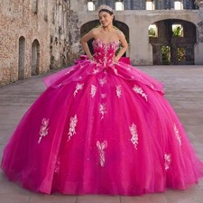 Appliques Quinceanera Dress Girls Bow Sweetheart Pleat Corset Detachable Sleeves