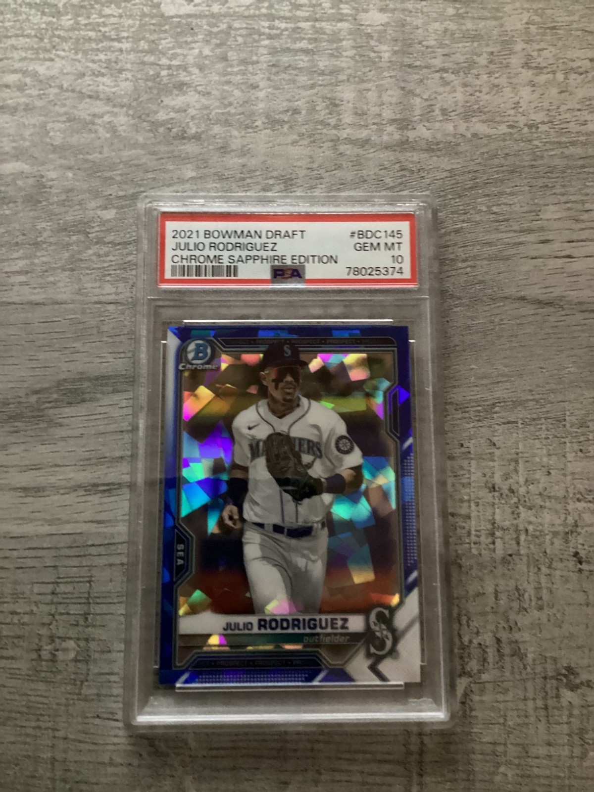 2021 Bowman Draft Chrome Sapphire Julio Rodriguez PSA 10