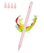 Stylus Pen for iPad 9 10th Generation 2018-2025 with Palm Rejection, Tilt Pink