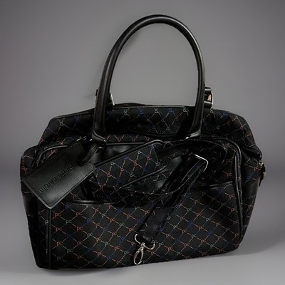 Pierre Cardin Duffle Bag PC Monogram Weekender Travel Black Carry