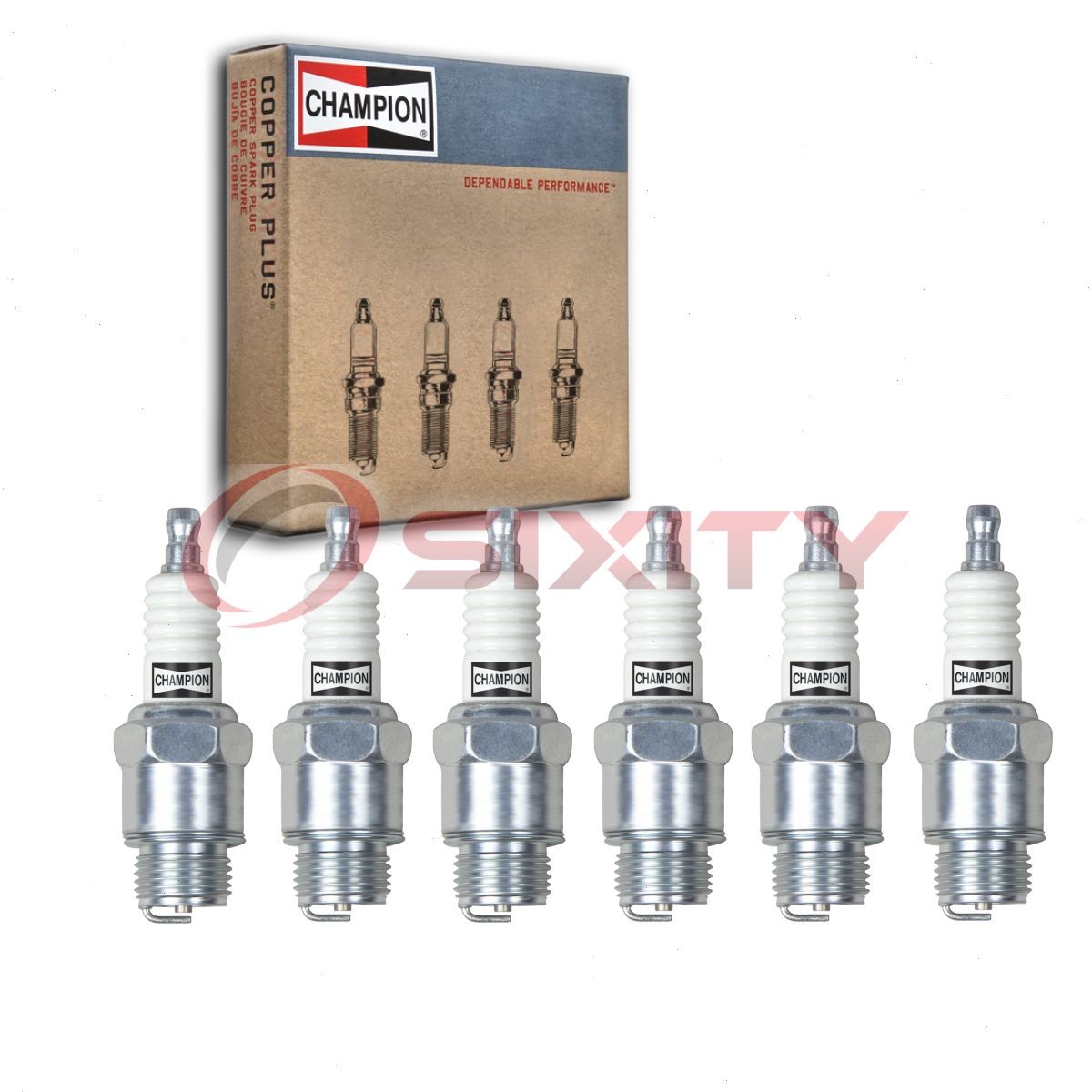 6 pc Champion Industrial Spark Plugs for 1933 Willys Model 6-90A Silver tg