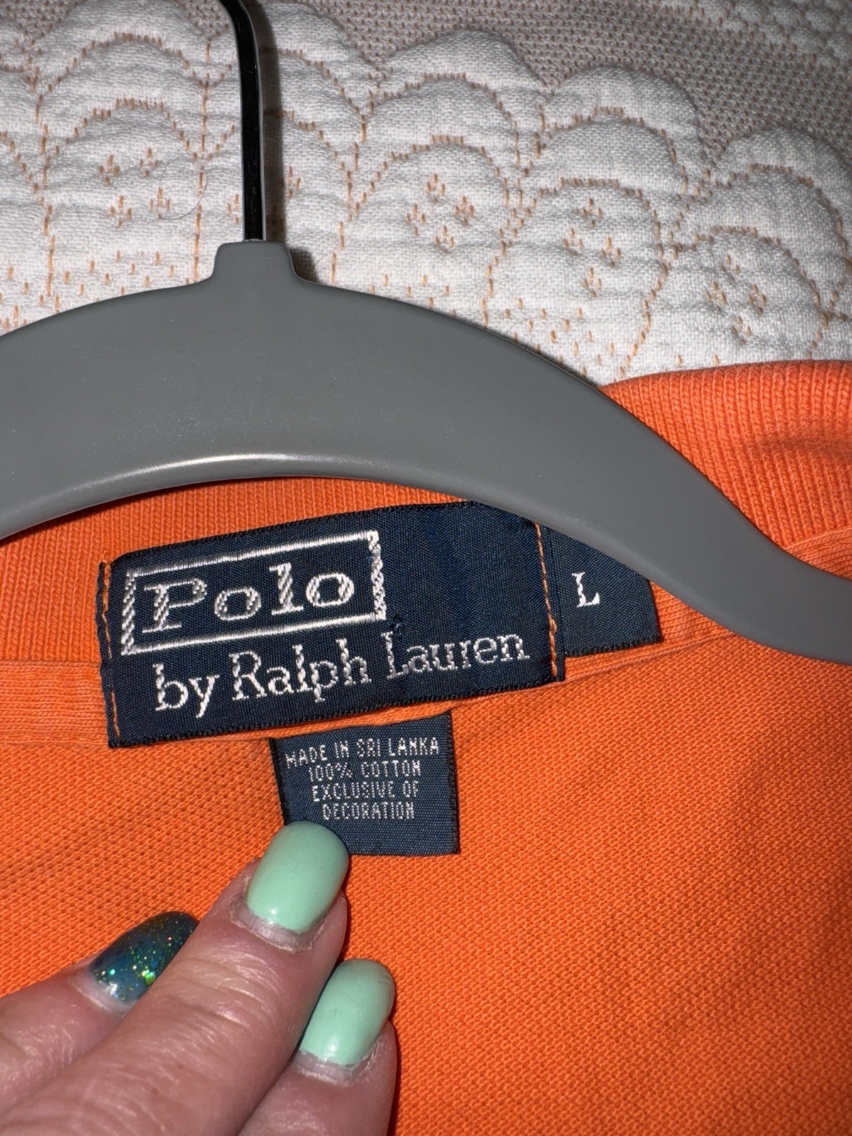 Polo Ralph Lauren camicia arancione mandarino taglia L dimagrante S S uomo verde pony usata in ottime condizioni