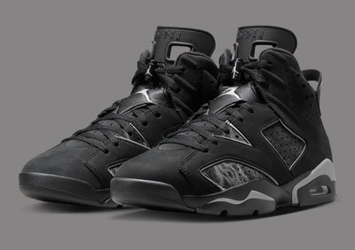 Nike Air Jordan 6 Retro Cap and Gown Black Silver IR2266-010 Men's Shoes NEW
