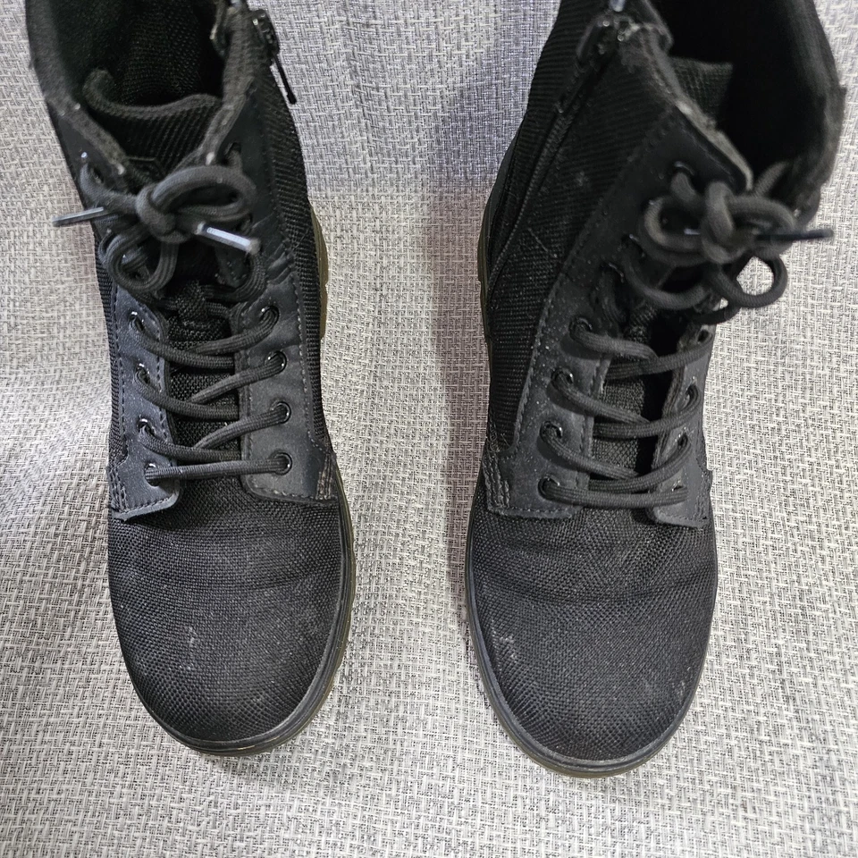 Doc Dr. Martens Kids Girls Sz 3 Black Lace Up Boots Side Zip Air Wair Combs J - Image 2 of 4